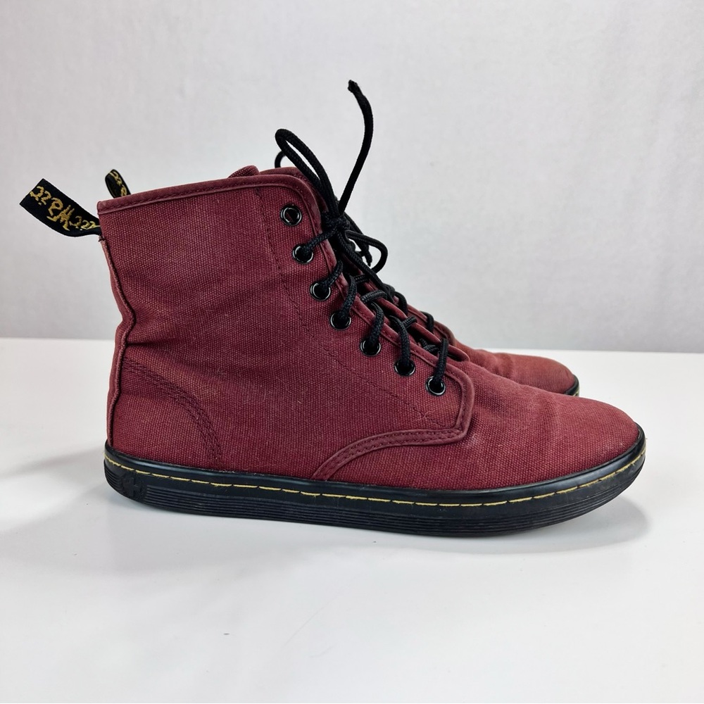 Dr. Martens Shoreditch Boot - Cherry Red Canvas Size 8
